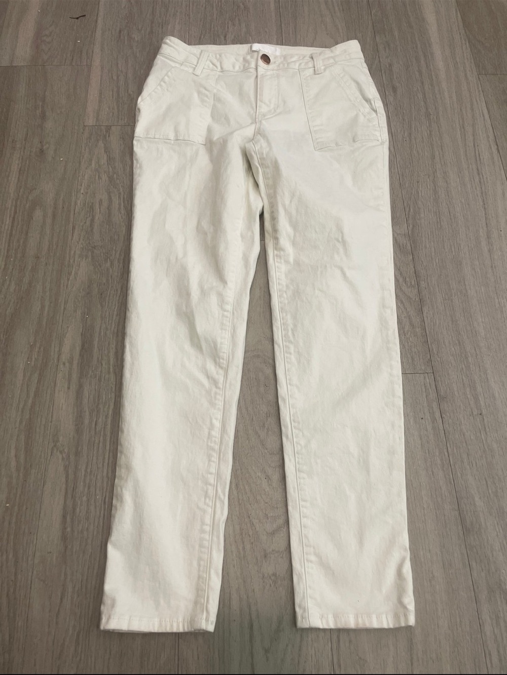 1822 Denim Off-White Straight-Leg Pants